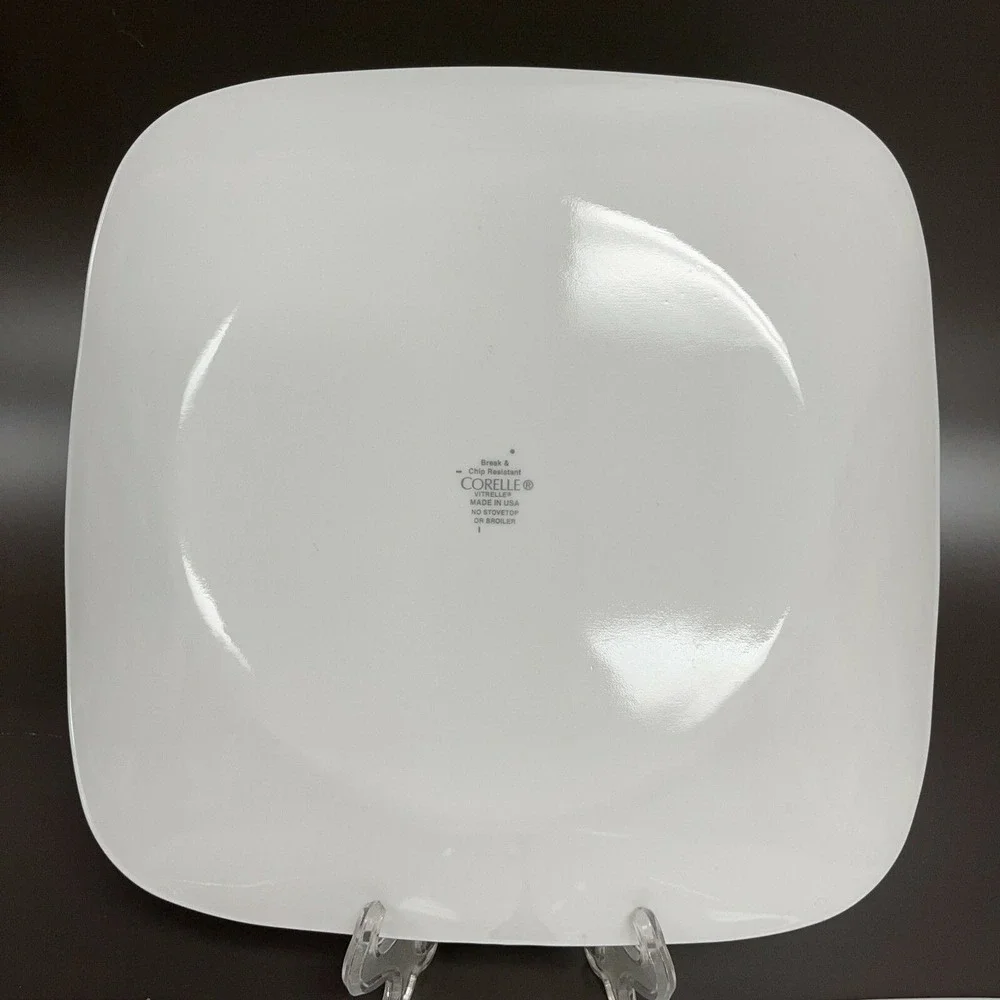 Corelle‎ Vitrelle White Square Dinner Plates 10 1/2